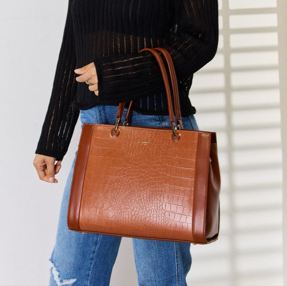 David Jones Texture PU Leather Handbag